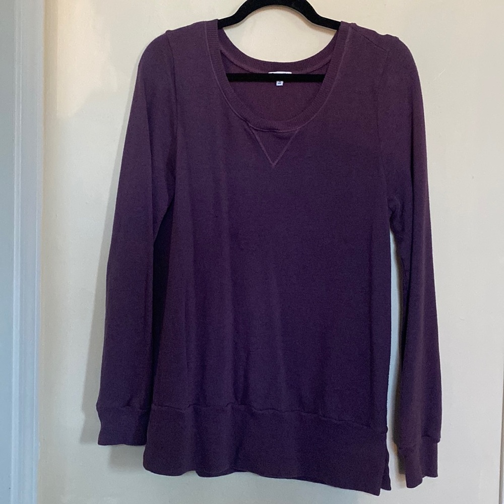 Splendid Purple Long Sleeve Crew Neck Sweatshirt